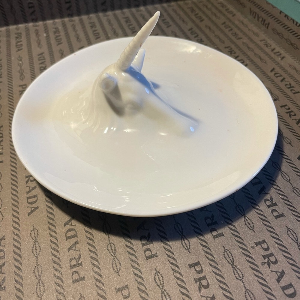 White China unicorn plate